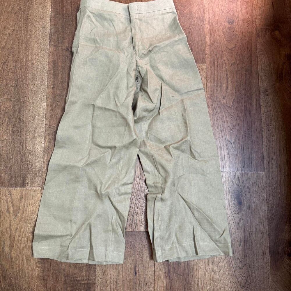 Linen Women's Tan and Cream Trousers